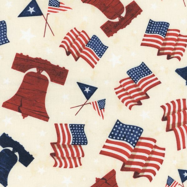 Wilmington Prints - 49362 213 Liberty Symbols Cream - Grandma's Attic Quilting