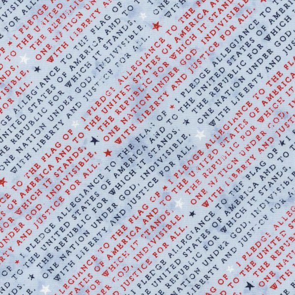 Wilmington Prints - 49367 443 Pledge of Allegiance Medium Blue - Grandma's Attic Quilting