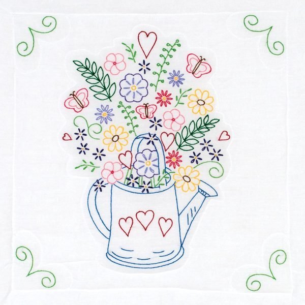 18" Quilt Blocks - 732-637 Watering Can - Grandma's Attic Quilting