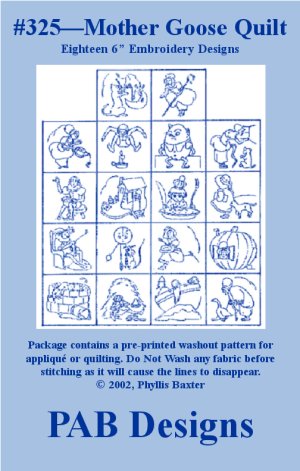 PAB Designs - 325 Mother Goose Nursery Rhyme Quilt