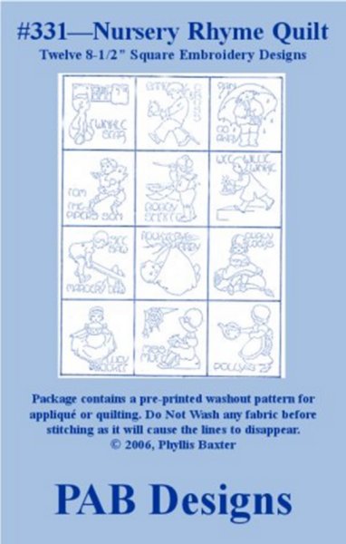 PAB Designs - 331 Nursery Rhyme Quilt