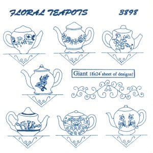 Aunt Martha 3898 - Floral Teapots