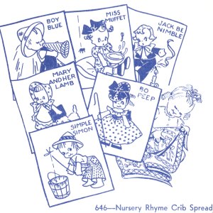 Aunt Martha 646 - Nursery Rhyme Crib Spread