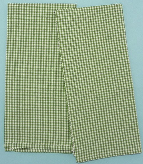 Mini Check Dishtowels in Kelly Green