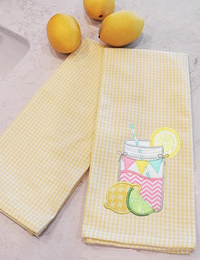 Mini Check Dishtowels in Lemon Yellow