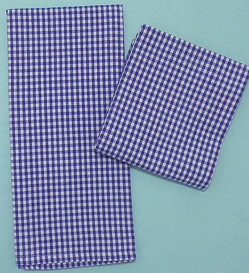 Mini Check Dishtowels in Royal Blue