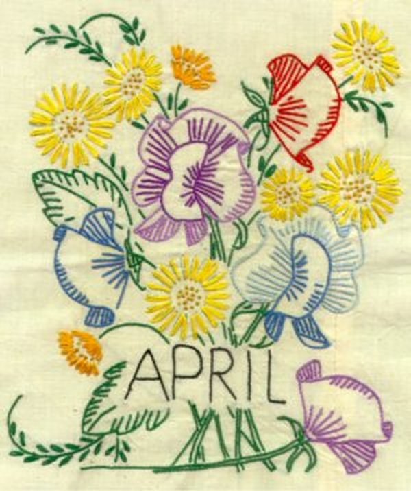 Flower of the Month April Block