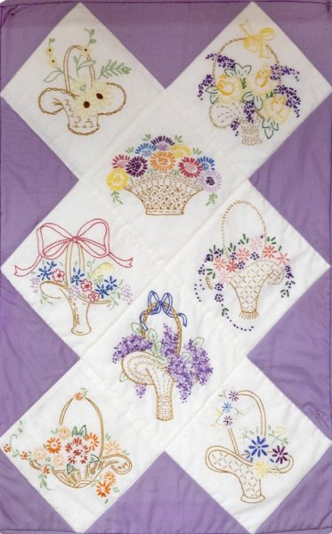 Baskets of Olde Pre-Stamped Fabric