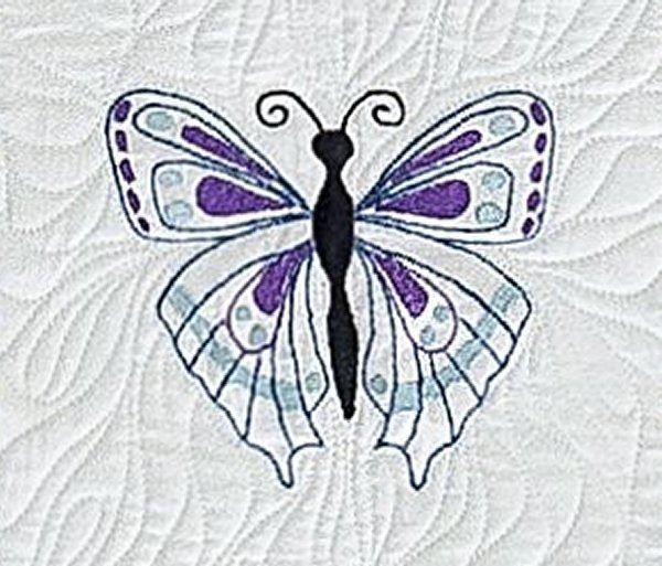 Set of 5 Machine Embroidered 10” popular Quilt Blocks Quilt Squares Baby Butterflies LRCraftCenter