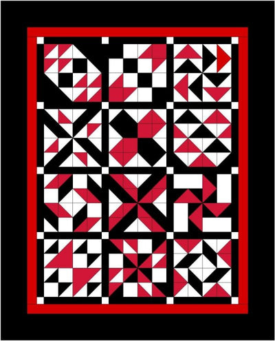 Quilt Block Kit - Let's Make Cake Red White & Black