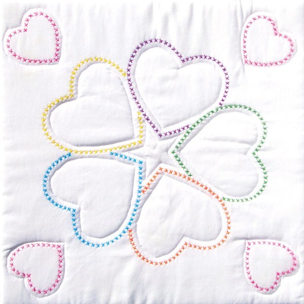 Jack Dempsey - 732-185 Five XX Hearts 18" Quilt Blocks