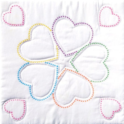 Jack Dempsey - 732-185 Five XX Hearts 18" Quilt Blocks
