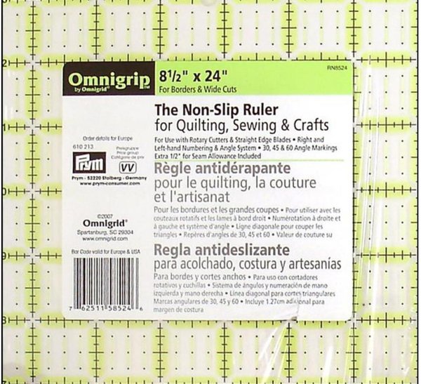 Omnigrip 8.5 x 24 Non-Slip Quilter's Ruler