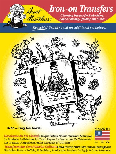 Aunt Martha 3765 -  Frog Tea Towels