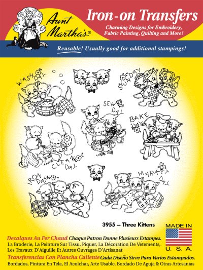 Aunt Martha 3955 - Three Kittens