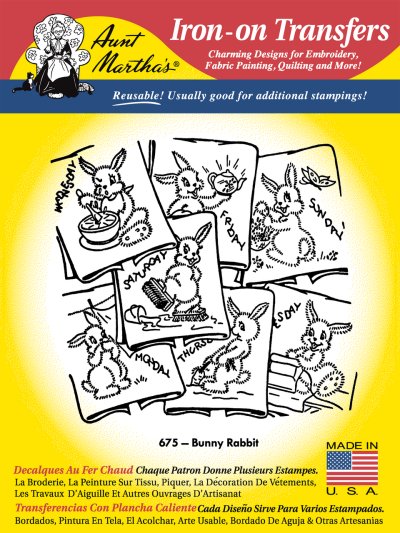 Aunt Martha 675 - Rabbit Tea Towel Motifs