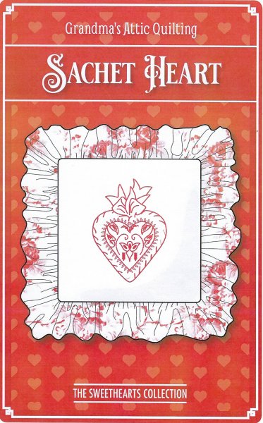 Redwork - Sachet Heart Pillow