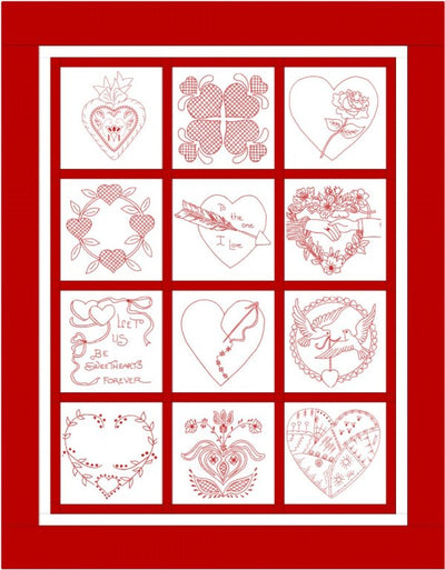 Sweethearts Redwork Quilt