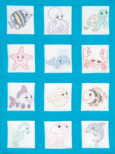 Under the Sea 9" Pre-Printed Quilt Squares