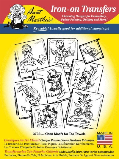 Aunt Martha 3733 - Kitten Motifs - Grandma's Attic Quilting