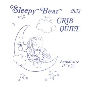Aunt Martha 3832 - Sleepy Bear Crib Quilt - Grandma's Attic Quilting