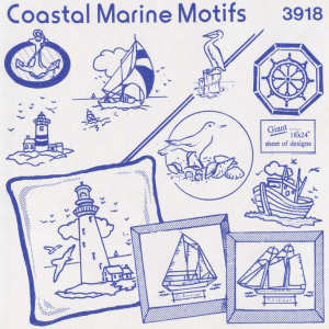 Aunt Martha 3918 - Coastal Marine Motifs - Grandma's Attic Quilting