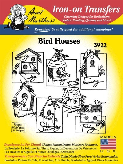 Aunt Martha 3922 - Bird Houses - Grandma's Attic Quilting