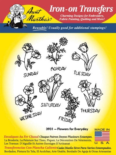 Aunt Martha 3931 - Flowers for Every Day - Grandma's Attic Quilting