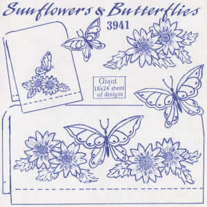 Aunt Martha 3941 - Sunflowers & Butterflies - Grandma's Attic Quilting