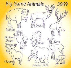 Aunt Martha 3969 - Big Game Animals - Grandma's Attic Quilting