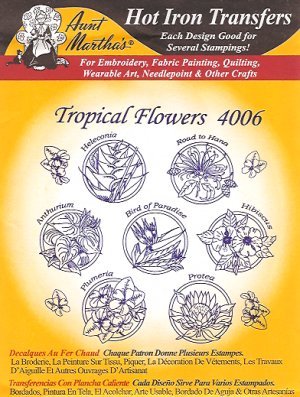 Aunt Martha 4006 - Tropical Flowers - Grandma's Attic Quilting