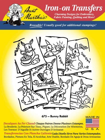 Aunt Martha 675 - Rabbit Tea Towel Motifs - Grandma's Attic Quilting