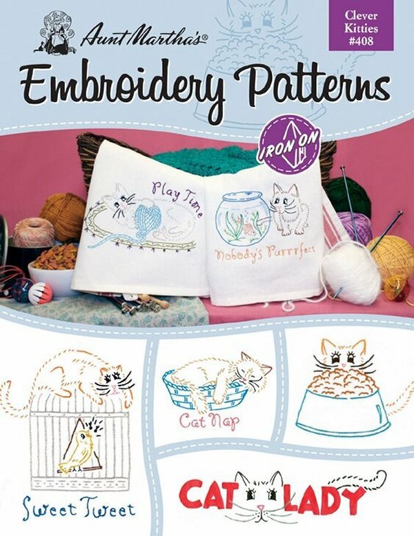 Aunt Martha Book -408 Clever Kitties - Grandma's Attic Quilting