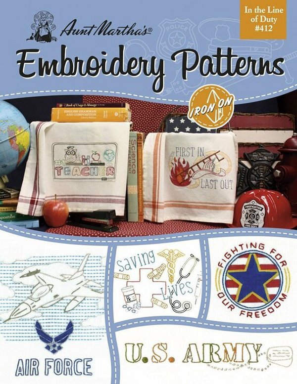 Aunt Martha Book -412 In the Line of Duty - Grandma's Attic Quilting