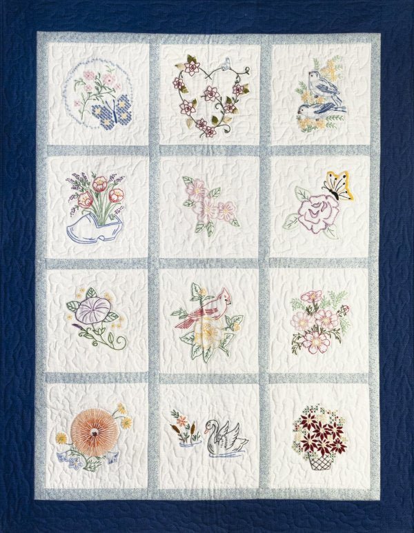 Miss Bee's Garden Embroidery Block of the Month Club - Grandma's Attic Quilting