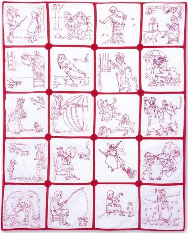 My Favorite Nursery Rhymes Redwork Book - Grandma's Attic Quilting
