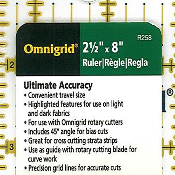Omnigrid - 2.5 x 8 inch Ruler - Grandma's Attic Quilting