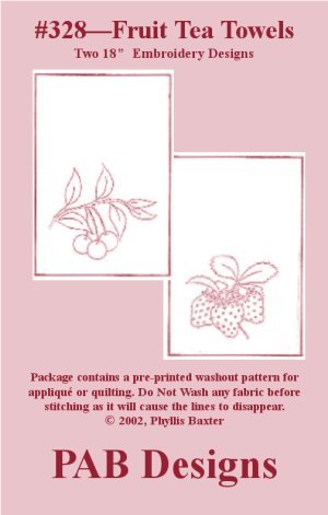PAB Designs - 328 Cherry and Strawberry Tea Towels - Grandma's Attic Quilting
