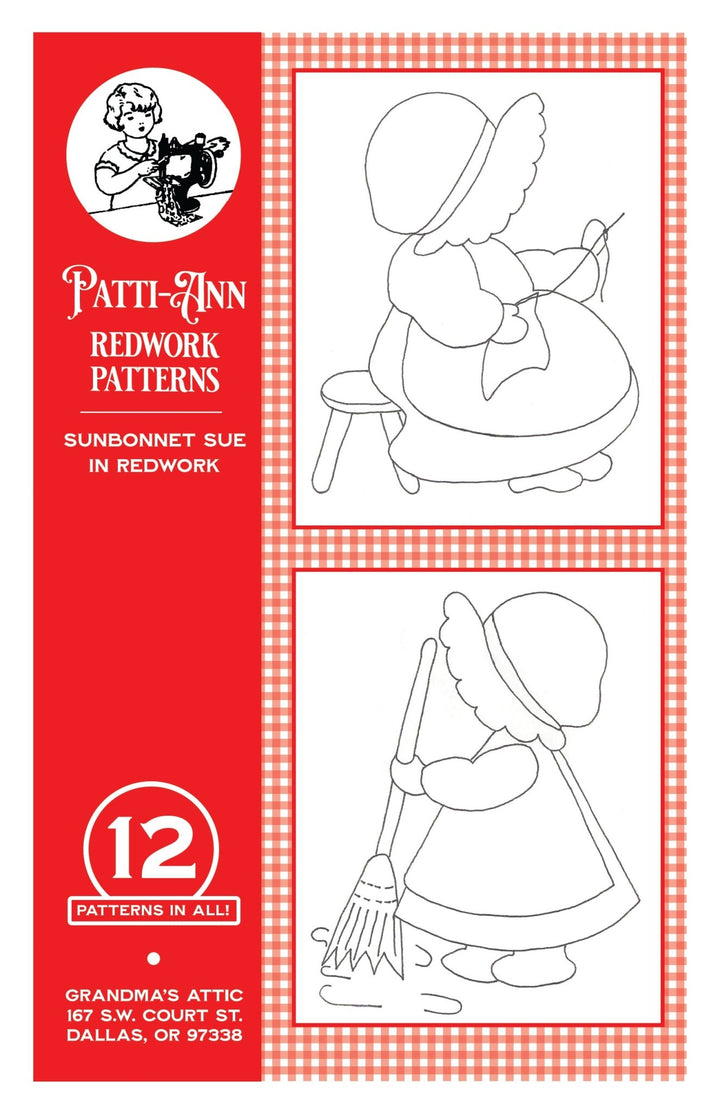 Sunbonnet Sue in Redwork Embroidery - Grandma&