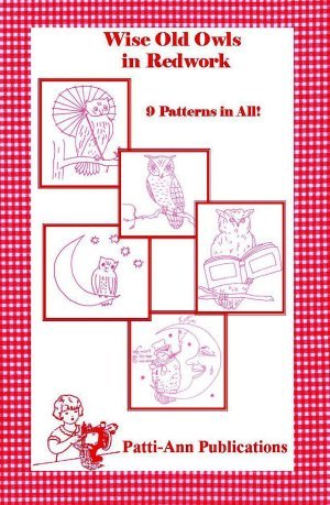 Wise Old Owls in Redwork Embroidery - Grandma&